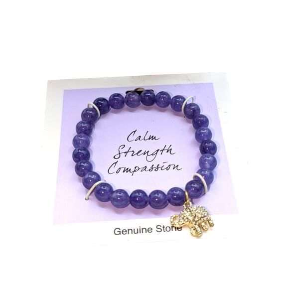 Lot of Eleven Pink Purple Crystal Stone Beaded Stretch Bracelets - Picture 2 of 6